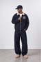 Men's Not Basic Project Printed Oversize Jacket Navy Blue - 4