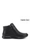 Women's Black Zippered Genuine Leather Comfort Boots