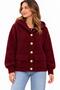 New Season Women's Hooded Gold Buttoned Pocketed Soft Textured Lightweight Wool Look Knitwear Cardigan