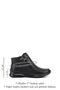 Women's Black Zippered Genuine Leather Comfort Boots - 3
