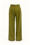 Buttoned Pleated Olive Green Palazzo Trousers