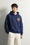Men's Kangaroo Pocket Amsterdam Printed Embossed Hooded Oversize Sweatshirt - 3