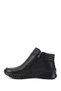 Women's Black Zippered Genuine Leather Comfort Boots - 6