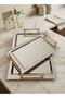 Tiamo Roma Steel Stainless 2-Piece Tea Tray Gold