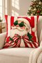 Set of 4 Decorative Throw Pillow Covers with Santa Claus and Christmas Tree Patterns – Red Cream - 3