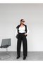 High-waisted balloon leg fabric pants - 2