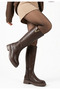 Caro Brown Leather Heeled Boots