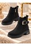 Women's Zippered Buckle Thick Sole Casual Boots - 3