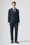 Navy Blue Mono Collar Striped 6 Drop Comfort Fit Full Lining Wool Suit 1001265156