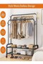 Leostar Heavy Duty Rolling Garment Rack – Double Rail Clothes Organizer with Storage Shelves, Lockab - 4