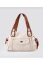 Balu Beige Leather Shoulder Strap Handbag