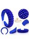 Luxurious Wide Sponge-Curved Crown with Blue Crystal Stone Embellishment and Special Occasion Henna Engagement Crown. - 2