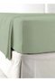 Noon East Twin/Double Size Fitted Sheet | Soft 400TC Sateen Cotton Material | Light Green Desert Sag - 3
