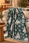 Winter 100% Cotton Jacquard Throw & Blanket - Sofa Shawl 140X210Cm