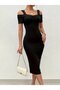 Women's Off-The-Shoulder Lace Strap Ribbed Camisole Midi Dress - 3