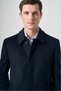 Navy Blue Berber Collar Comfort Fit Wool Cashmere Coat 1008265261 - 4