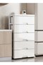 DUNISO 5-Layer Storage Cabinet with Wheels，Environmental Space Saving Dresser Storage Tower,Multifun - 5