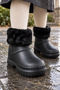 Children's Waterproof Rain Boots with Plush Detailing and Fur Inside