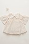 Baby Girl Ecru Bowknot Sleeves Flounce Muslin Dress 1 Year Birthday Wedding Holiday Daily Gift Dress - 4