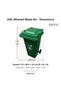 MARCOLO 240L Wheelie Dustbin with Side Pedal, Green, UV Resistant HDPE Outdoor Waste Bin with Wheels - 2