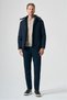 Navy Blue Stand Collar Comfort Fit Coat 1008265154