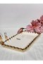 Rectangular Presentation Plate Sofia Stoneware with Gold Edge – 21 X 37 cm - 3