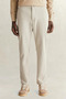Men's Beige Regular Fit Pants - 4