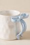 Ruban Bowknot Handle Luster Blue Ceramic Mug 350 ml Gift Coffee Cup - 3