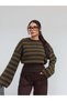 Spanish sleeve striped wool sweater
