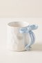 Ruban Bowknot Handle Luster Blue Ceramic Mug 350 ml Gift Coffee Cup - 2