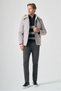Stone Color Stand Collar Comfort Fit Coat 1008265154