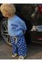 Boy's Banana Printed Loose-Fitting Three-Thread Tracksuit Set - 3