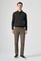 Brown Polo Collar Long Sleeve Knitted Comfort Fit Cotton Sweater 1012265162 - 2