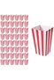48 Pcs Popcorn Boxes, White and Red Stripes