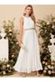 Rochie maxi, alb - 5