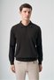 Brown Polo Collar Knitted Comfort Fit Wool Knitwear 1012265207 - 3