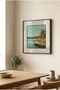 1 Piece Black Wooden Framed Square Wooden Painting with Pvc Frame - Lakefront Sandal View - Home, Business and Office Decoration Painting - 4