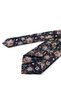 Navy Blue Floral Pattern Classic Tie with Handkerchief Kk14062 - 3