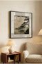 1 Piece Pvc Framed Black Wood Framed Far East Themed Foggy Pine Tree Square Wooden Painting - Home, Business and Office Decoration Painting