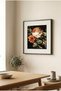 1 Piece Black Wooden Framed Minimalist Dark Theme Still Life Rose Square Wooden Painting - Home, Business and Office Decoration Painting - 4