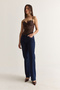 Women's Navy Blue High-Waisted Straight-Leg Jeans 60286779 - 5
