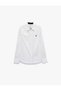 Women White Plain Collared Long Sleeves Shirt - 5