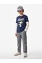 Boys Navy Graphic Print Round Neck Long Sleeves T-Shirt
