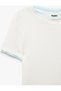 Girls White Plain Round Neck Short Sleeves T-Shirt - 5