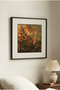 1 Piece Black Wood Framed Minimalist Botanical Concept Square Wooden Painting in Tile and Orange Tones - Home, Business, and Office Decoration Painting - 5