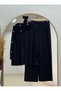 Dilper Degaj Collar Sleeve Buttoned Suit-Na3484 Black