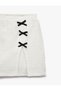 Girls White Textured Skorts - 5