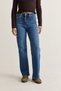 Women's Blue High-Waisted Straight-Leg Jeans 60286779 - 5