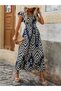 Women's Short Sleeve Double Breasted Collar Ruffle Single Jersey Dress - 6