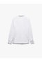Women White Plain Collared Long Sleeves Shirt - 4